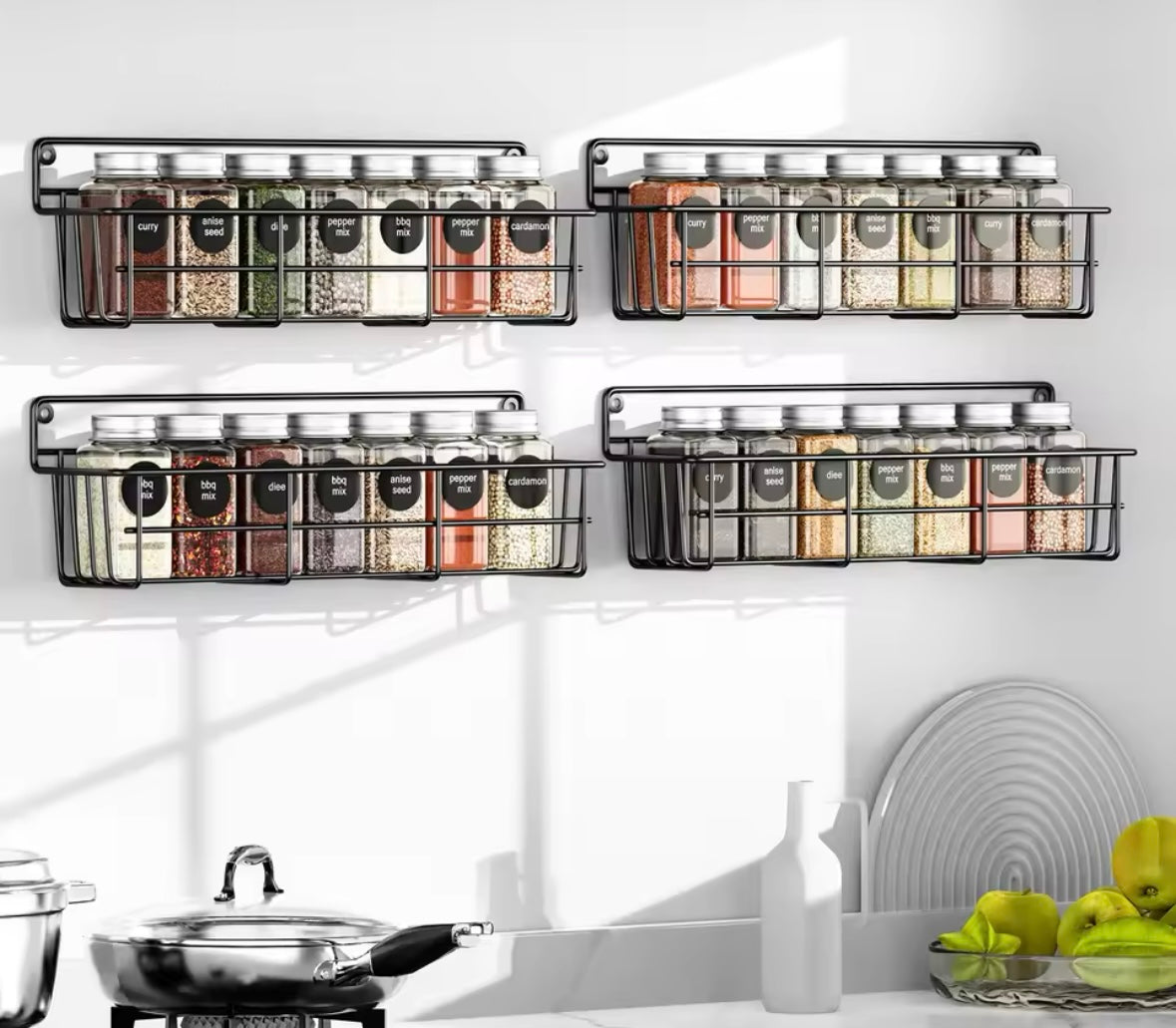 סט 4 מתלים לאחסון – פתרון חכם לארגון הבית והמטבח