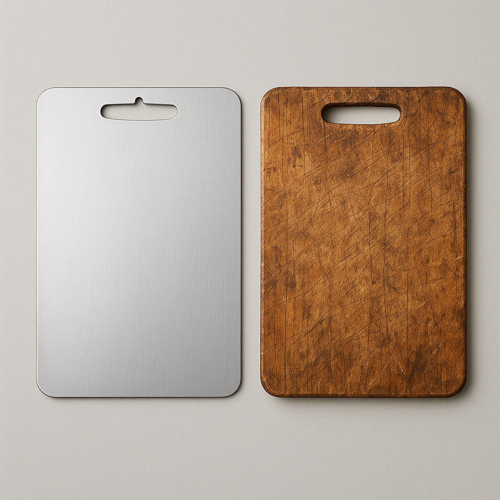 קרש חיתוך מטיטניום מול קרש חיתוך מעץ – מי מנצח באמת?