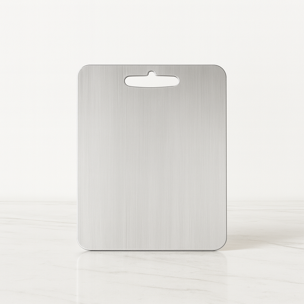 קרש חיתוך טיטניום על שיש לבן